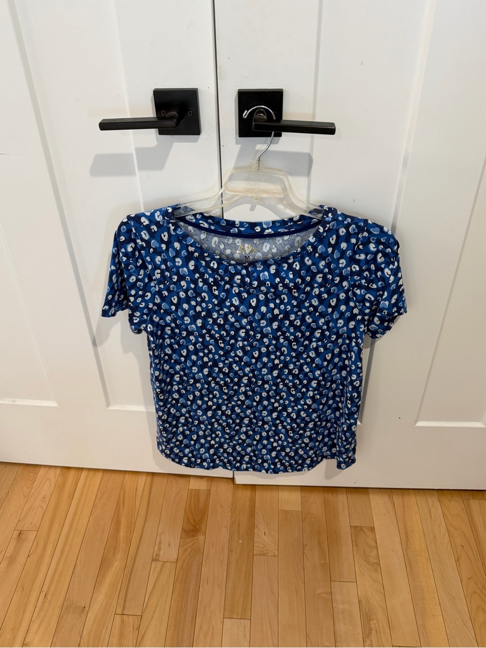 Lilly Pulitzer Navy Blue Short-Sleeve Printed Crewneck Top